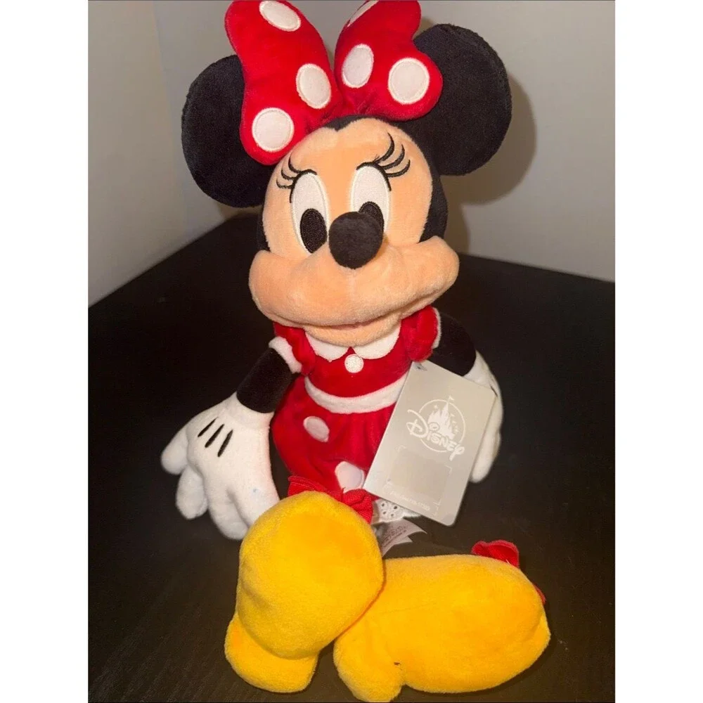 Disney Parks Minnie Mouse Plush Stuffed Animal Disney World Red Polka Dot NWT